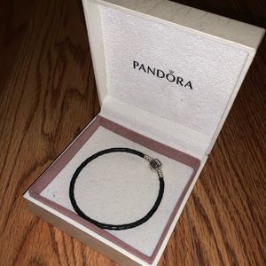 PANDORA Braided Leather Bracelet - Size 2